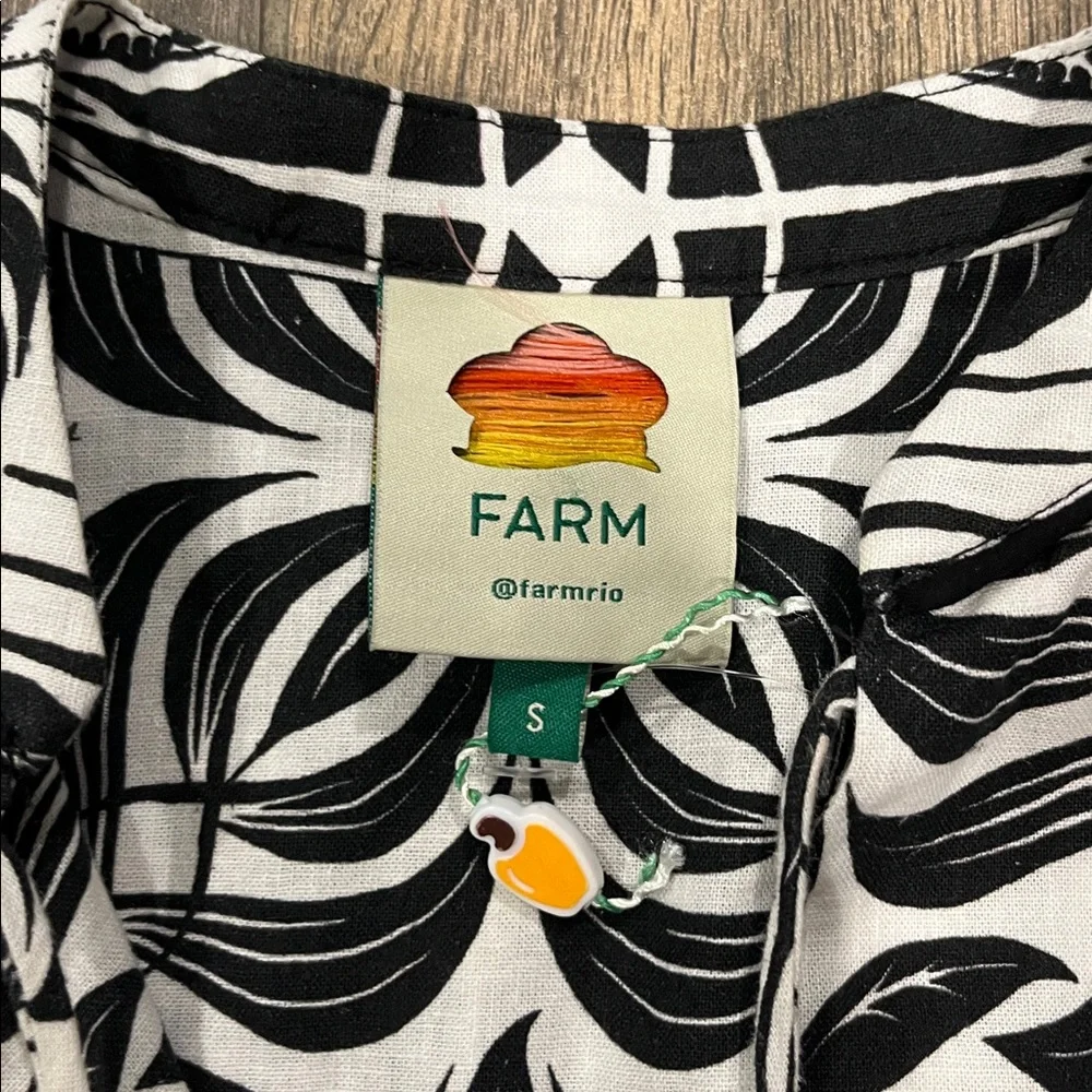 NEW FARM Rio Floral Tapestry Monochrome Long Sleeve Mini Dress Size Small - Picture 6 of 9